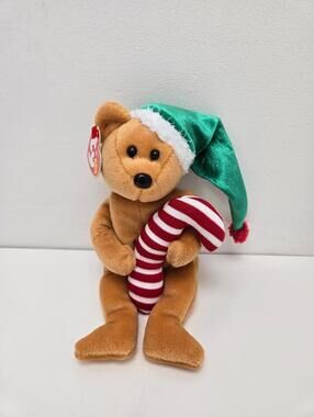 Ty Beanie Baby “Tasty” the Christmas Holiday Bear holding a Candy Cane (9 inch)